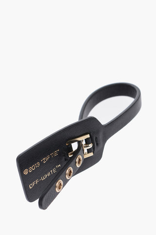Leather ZIP TIE Bracelet with Golden Details