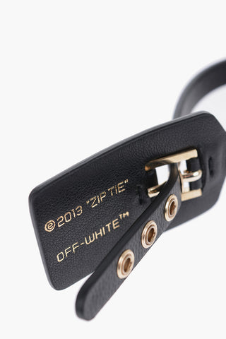 Leather ZIP TIE Bracelet with Golden Details