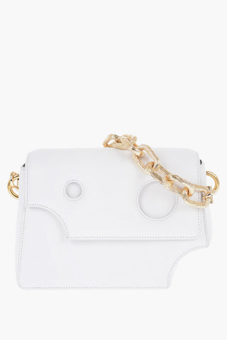 Leather BURROW Shoulder Bag with Golden-Chain