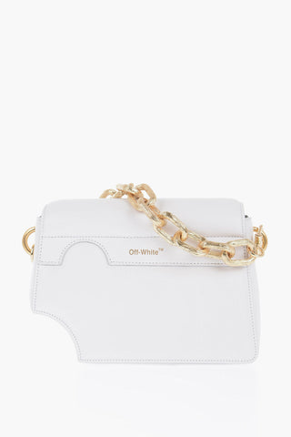 Leather BURROW Shoulder Bag with Golden-Chain