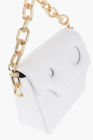 Leather BURROW Shoulder Bag with Golden-Chain
