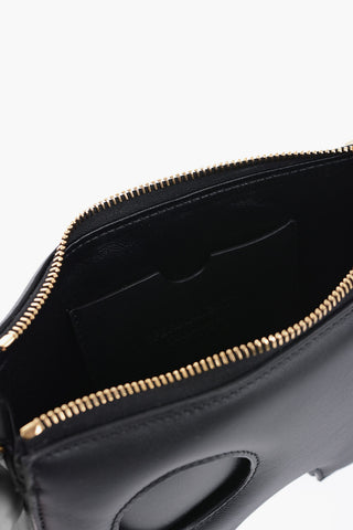 Leather Shoulder Bag with Golden Chain