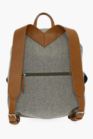 MM11 Cotton Backpack with Leather Trim