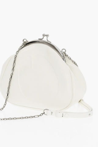 MM11 Leather Mini Crossbody Bag with Silver Chain