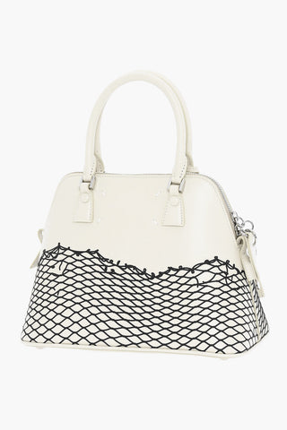 MM11 Leather 5AC Handbag with Mesh Print