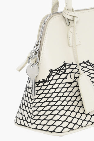 MM11 Leather 5AC Handbag with Mesh Print
