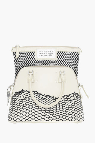MM11 Leather 5AC Handbag with Mesh Print