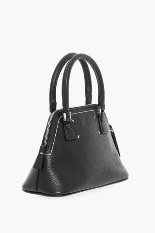 MM11 Textured Leather Handbag with Removable Shoulder Strap