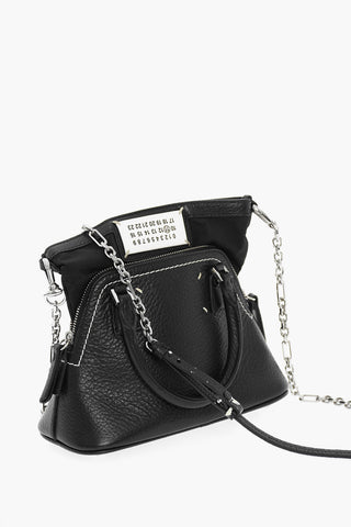 MM11 Textured Leather Handbag with Removable Shoulder Strap