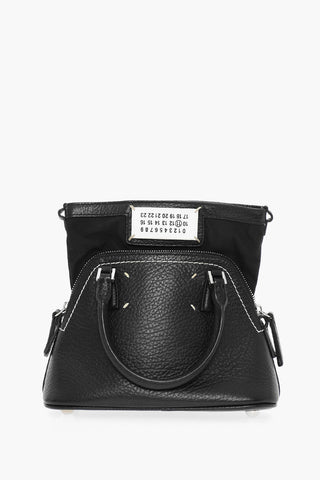 MM11 Textured Leather Handbag with Removable Shoulder Strap