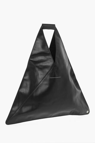 MM6 Solid Color Leather Shoulder Bag
