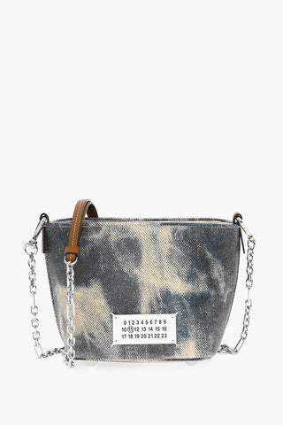 MM11 Acid Wash Effect Leather Bucket Bag