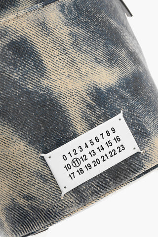 MM11 Acid Wash Effect Leather Bucket Bag