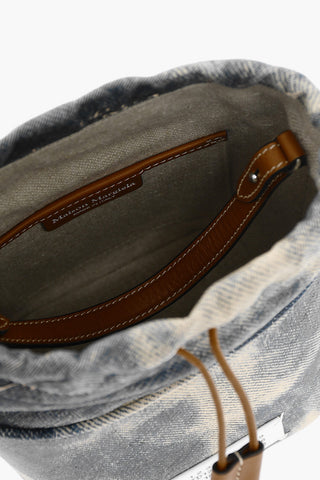 MM11 Acid Wash Effect Leather Bucket Bag