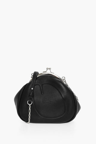MM11 Leather Crossbody Mini Bag with Silver-Tone Chain