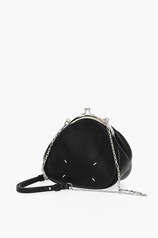 MM11 Leather Crossbody Mini Bag with Silver-Tone Chain