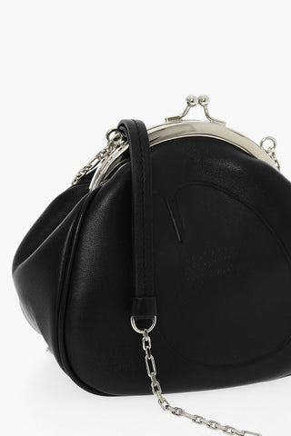 MM11 Leather Crossbody Mini Bag with Silver-Tone Chain
