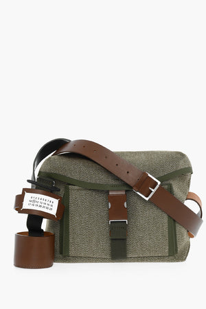 MM11 Messenger-Tasche aus Baumwolle mit Lederbesätzen