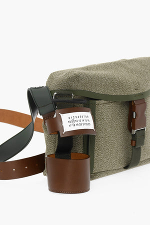 MM11 Messenger-Tasche aus Baumwolle mit Lederbesätzen