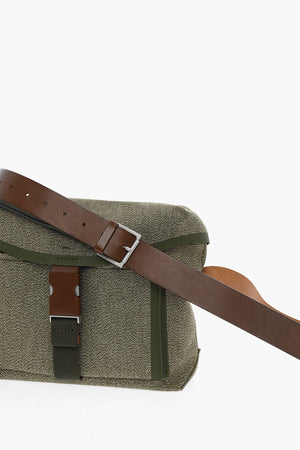 MM11 Cotton Messenger Bag with Leather Trims