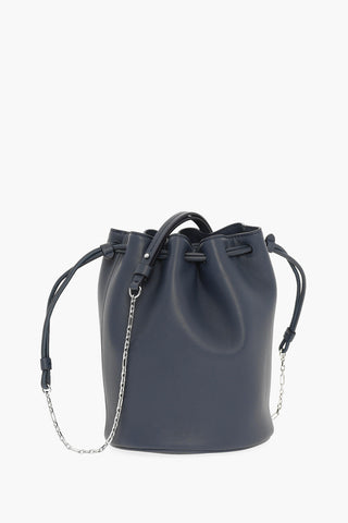 MM11 Leather Bucket Bag with Silver-Tone Chain