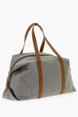 MM11 Cotton Weekend Bag with Leather Trims