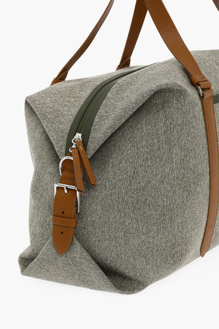 MM11 Cotton Weekend Bag with Leather Trims