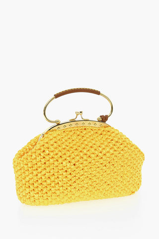 MM11 Braided Design Hand Bag with Leather Trim