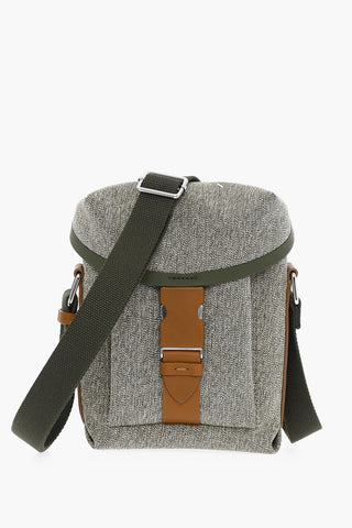 MM11 Cotton Crossbody Bag with Leather Trims