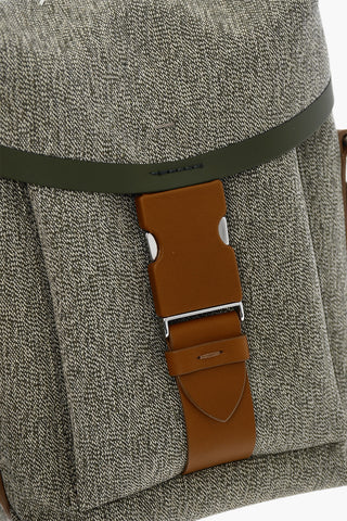 MM11 Cotton Crossbody Bag with Leather Trims