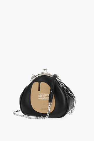 MM11 Leather Mini Crossbody Bag with Silver Chain
