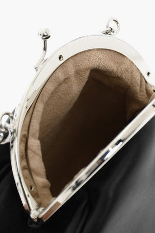 MM11 Leather Mini Crossbody Bag with Silver Chain