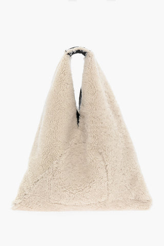 MM6 Textured Leather JAPANESE Bag With Shearling Inner