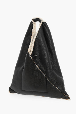 MM6 Textured Leather JAPANESE Bag With Shearling Inner