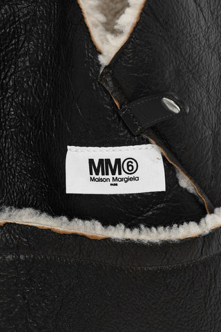 MM6 Textured Leather JAPANESE Bag With Shearling Inner