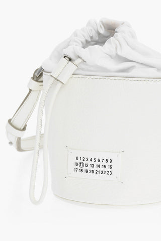 MM11 Textured Leather Mini Bucket Bag