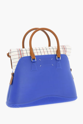 MM11 Borsa 5AC in Gomma con Rifiniture in Pelle e Dettaglio a Quadri