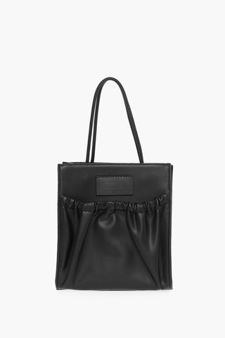 MM6 Faux Leather Tote Bag with ruched Pocket