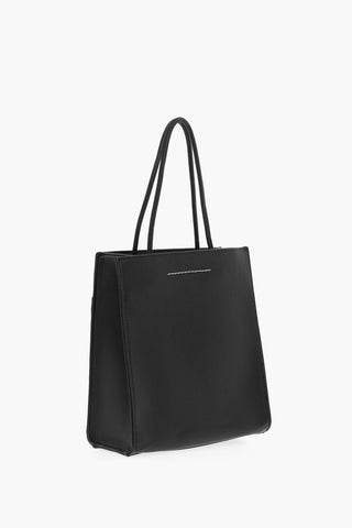 MM6 Faux Leather Tote Bag with ruched Pocket