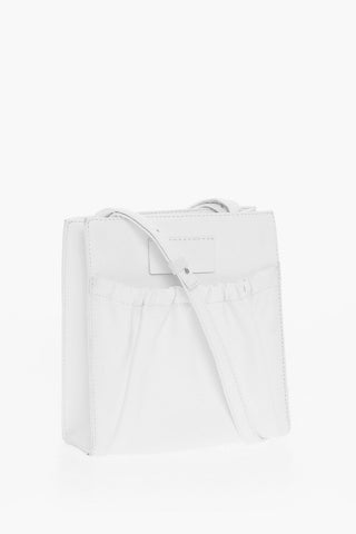 MM6 Faux Leather Tote Bag with ruched Pocket