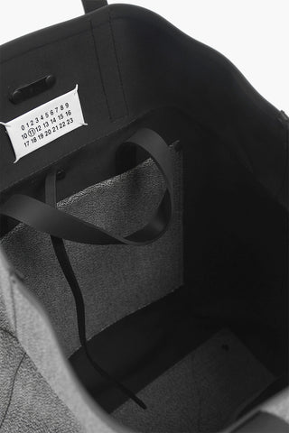 MM11 Borsa Tote in Cotone con Rifiniture in Pelle
