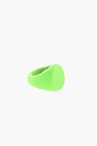 MM6 Flocked Brass NEON GREEN Ring