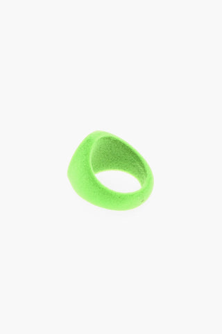 MM6 Flocked Brass NEON GREEN Ring