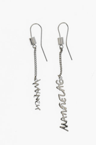 Brass Earrings with Logo-Pendants
