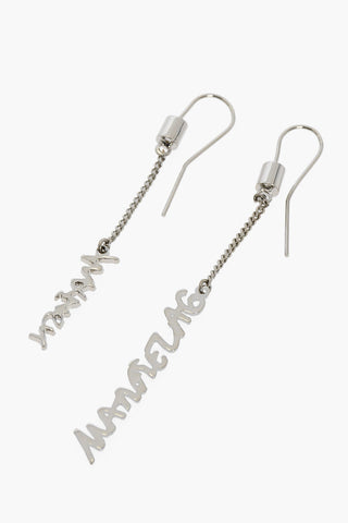 Brass Earrings with Logo-Pendants
