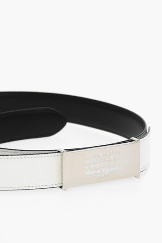MM11 Reversible Leather Belt with Silver-Tone Buckle 30mm