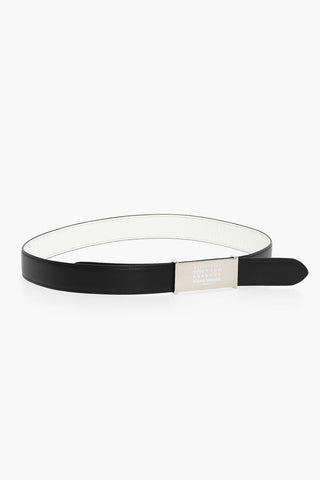 MM11 Reversible Leather Belt with Silver-Tone Buckle 30mm