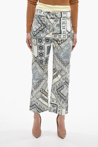 Jeans Straight Fit Stampati Con Cintura 23cm
