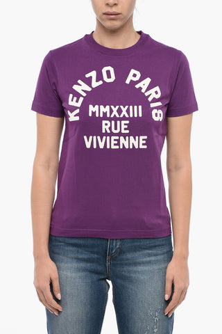 T-Shirt Girocollo RUE VIVIENNE con Stampa in Velour