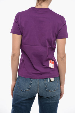 T-Shirt Girocollo RUE VIVIENNE con Stampa in Velour